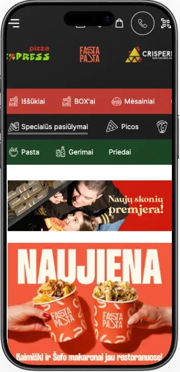 Noriupicos el. parduotuvė, mobili programėlė ir savitarna – El. parduotuvės