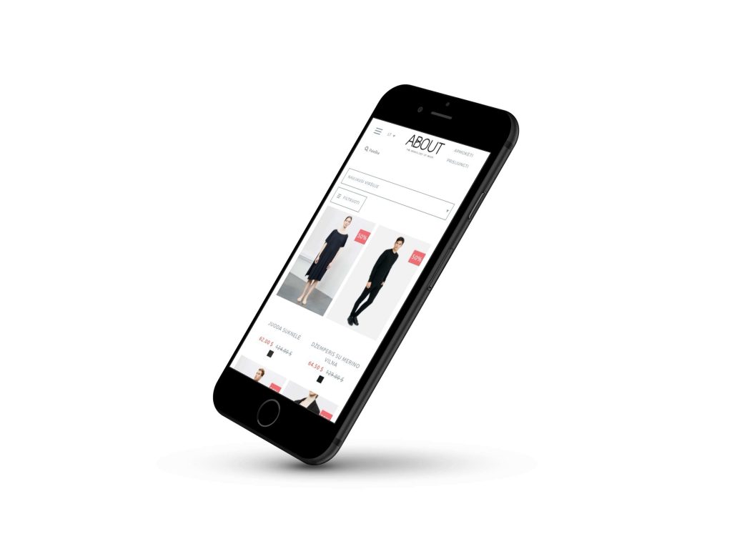 About Wear E-Commerce store on mobile phone